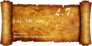 Lai Tünde névjegykártya